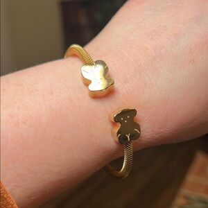 Gold Bear Charm Bracelet